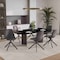 Leisuremod Markley Modern Leather Swival Dining Chair With Metal Legs in Grey MSCBL-18-GR - alternate 3