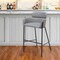 Homeroots 30" Slate Gray And Black Fabric And Steel Bar Height Bar Chair 555662 - alternate 2