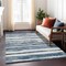Homeroots 5' X 8' Denim Blue And Gray Striped Washable Indoor Outdoor Area Rug 605898 - alternate 3