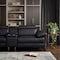 Homeroots 90in Black Italian Leather Power Reclining Loveseat With Storage 720562 - alternate 3