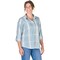Berne Flex180 Womens Medium Plaid Eggshell Blue UPF Button Down Long Sleeve Shirt WSH33PEBR400 - alternate 1