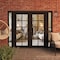Vdomdoors Front Exterior Prehung Metal-Plastic Double Doors Clear Glass / MANUX 8100 Matte Black / Office Com MANUX8100DEXD-BLK-W14+72+14xH80-RH-I - alternate 2
