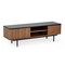 Homeroots 63in Walnut And Gray Wood Open And Enclosed Storage TV Stand 473295 - alternate 2