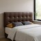 Homeroots Brown Faux Leather Upholstered Full Headboard 490183 - alternate 2
