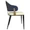 Leisuremod Aria Modern Dining Chair in Leather and Iron Legs with Curved Back in Blue AC45BU - alternate 2