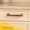 Brixwell Cabinet Pull Handle, Zinc, 3in Centre To Centre, 3-3/4in L, 11/16in W, Brushed Copper Finish BXB03035BC - alternate 2