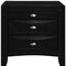 Homeroots 25" Black Wood Three Drawer Nightstand 384019 - alternate 2