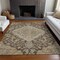 Homeroots 9' X 12' Chocolate Beige And Gray Oriental Washable Indoor Outdoor Area Rug 605239 - alternate 2