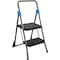 Cosco Folding Step Stool, 2 Step, 300 lb., Gray, 2 Steps, Steel, Gray 11829GGB - alternate 1