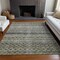 Homeroots 5' X 8' Pewter And Green Striped Washable Indoor Outdoor Area Rug 605700 - alternate 2