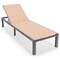 Leisuremod Marlin Grey Aluminum Patio Chaise Lounge Chair with Square Fire Pit Table, Light Brown MLGRCF21-77LBR - alternate 2