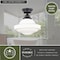 Vaxcel Huntley 12-in W Bronze Farmhouse Schoolhouse Semi Flush Mount Ceiling Light White Glass C0178 - alternate 2