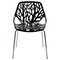 Leisuremod Modern Asbury Dining Chair with Chromed Legs, Black, 4PK AC16BL4 - alternate 2