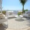 Homeroots 8' Beige And Ivory Round Geometric Washable Indoor Outdoor Area Rug 596161 - alternate 2