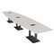 Skutchi Designs Hexagon Conference Table With Power, 48 in W, 192 in L, Ivory HAR-HEX.IR-48X192-DOU.BK-K458-EBLK - alternate 1