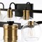 Jonathan Y Marais 44.25" 6-Light Iron/Glass Rustic Vintage LED Vanity Light, Black/Brass Gold JYL3557A - alternate 2