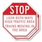 Signmission Stop Look Both Ways High Traffic Ar, 6 inch X 6 inch, Plastic Sign, 2PK OC-P-2PACK-6-212 - alternate 1