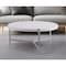 Homeroots 37" White And Silver Wood And Stainless Steel Round Coffee Table 529101 - alternate 1