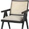 Homeroots 28" Gray and Black Linen and Solid Wood Arm Chair 606011 - alternate 3