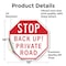 Signmission Stop Back Up! Private Road, 10 Inch X 10 Inch, Vinyl Decal OC-D-10-232 - alternate 2