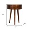 Homeroots 21" Brown Solid Wood Round One Drawer Nightstand 651556 - alternate 3