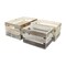 Homeroots Set of Three Black Off White And Walnut Solid Wood Crate, 3PK 487706 - alternate 2