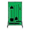 5S Supplies Housekeeping Shadow Board Broom Station V2, Green / Black Shadows, Kit + Stand HSB-V2-GREEN-KIT-STAND - alternate 1