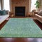Homeroots 3' X 5' Teal Blue And Ivory Abstract Washable Indoor Outdoor Area Rug 631071 - alternate 4