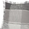 Homeroots Set of Two 20" Gray And Off White Plaid Cotton Blend Throw Pillows with Fringe, 2PK 588376 - alternate 1