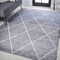 Jonathan Y Cole Minimalist Diamond Trellis Light Gray/White 4 ft. x 6 ft. Area Rug SEU102G-4 - alternate 2