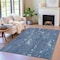 Homeroots 9' X 12' Blue And Ivory Abstract Washable Indoor Outdoor Area Rug 631165 - alternate 2