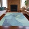 Homeroots 5' X 8' Teal Blue And Ivory Abstract Washable Indoor Outdoor Area Rug 630436 - alternate 4