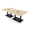Skutchi Designs Rectangle Conference Table With Power, 48 in W, 96 in L, Brown HAR-REC-48X96-DOU.BK-K525-EBLK - alternate 1