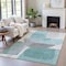 Homeroots 3' X 5' Teal Blue And Gray Abstract Washable Indoor Outdoor Area Rug 632185 - alternate 3