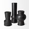 Homeroots 9" Black Abstract Cylinder Ceramic Table Vase 397542 - alternate 1