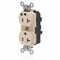 Leviton Straight Blade Receptacle, 5-20R, 20 A, 125V AC, Flush Mount, Self-Grounded M8300-ILT - alternate 1