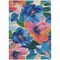 Homeroots 8' X 10' Navy Blue And Sky Blue Floral Washable Indoor Outdoor Area Rug 611074 - alternate 2