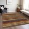 Homeroots 8' X 10' Chocolate Beige And Copper Striped Washable Indoor Outdoor Area Rug 598881 - alternate 2