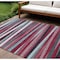 Homeroots 9' X 12' Burgundy Ivory And Blue Striped Washable Indoor Outdoor Area Rug 597311 - alternate 1