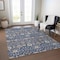 Homeroots 10' X 14' Navy Blue Brown And Beige Floral Washable Indoor Outdoor Area Rug 605436 - alternate 3