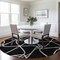 Homeroots 8' Black And Ivory Round Geometric Washable Indoor Outdoor Area Rug 612853 - alternate 2