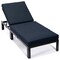 Leisuremod Chelsea Modern Outdoor Chaise Lounge Chair With Black Cushions CLBL-77BL - alternate 1