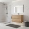 Homeroots 24" Oak Wood Freestanding Bathroom Vanity With White Sink And Two Drawers 627445 - alternate 2