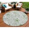 Homeroots 8' Mint Green And Ivory Round Floral Washable Indoor Outdoor Area Rug 611158 - alternate 1