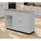 Homeroots White and Natural 54in Rolling Kitchen Island With Storage 477893 - alternate 2