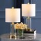 Jonathan Y Abner 21" Glass Modern Contemporary USB Charging LED Table Lamp, Brass Gold, 2PK JYL8500B-SET2 - alternate 2