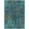 Homeroots 9' X 12' Teal Blue Navy Blue And Brown Abstract Washable Indoor Outdoor Area Rug 612368 - alternate 3
