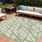 Homeroots 9' X 12' Green And Ivory Abstract Washable Indoor Outdoor Area Rug 614345 - alternate 1