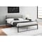 Monarch Specialties Bed, Frame Only, Platform Bed, Queen Size, Grey Laminate, Black Metal, Contemporary, Modern I 6071Q - alternate 2