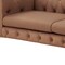 Homeroots 87" Camel Faux Leather Chesterfield Solid Wood Sofa 543940 - alternate 2
